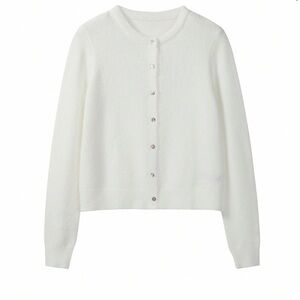 Women's White Button-Up Sweater